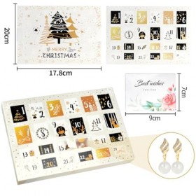 Calendrier de lAvent Bijoux, Calendrier de lAvent Femme 2023, Ensemble de Bijoux de Luxe En or Jaune Pour Femmes/Filles, 24