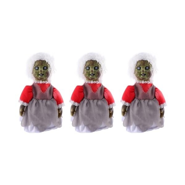 Totority 3 Pièces Poupée Fantôme Jouets Lumineux en Plastique Jouet dhalloween Décorations De Marionnettes Bébé Poupée À Ind