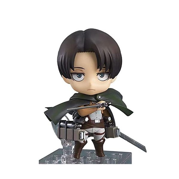 Poupée Levi Ackerman Q Version 丨 Forme dynamique, Design mobile 丨 Matériau PVC, Peinture de haute qualité 丨 Ornements de modè