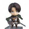 Poupée Levi Ackerman Q Version 丨 Forme dynamique, Design mobile 丨 Matériau PVC, Peinture de haute qualité 丨 Ornements de modè