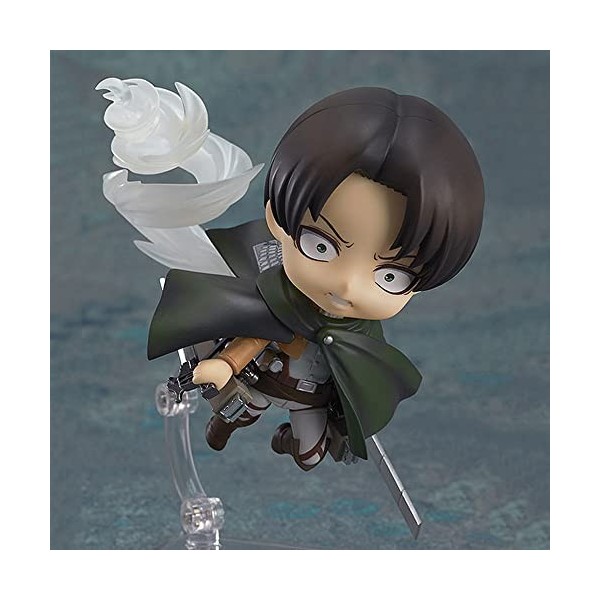 Poupée Levi Ackerman Q Version 丨 Forme dynamique, Design mobile 丨 Matériau PVC, Peinture de haute qualité 丨 Ornements de modè