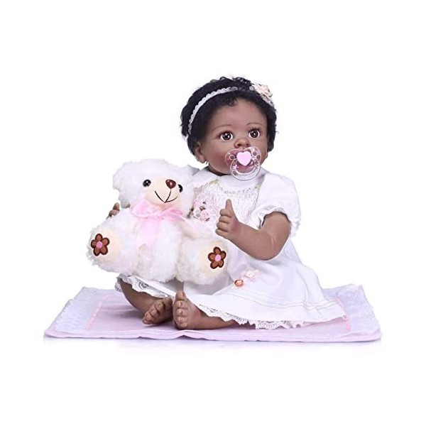 Poupées Réalistes en Silicone Souple pour Nouveau-Né Fille, 22 Pouces, 55Cm, Taille Réelle pour Bébé, Look Réel, Cadeau pour 