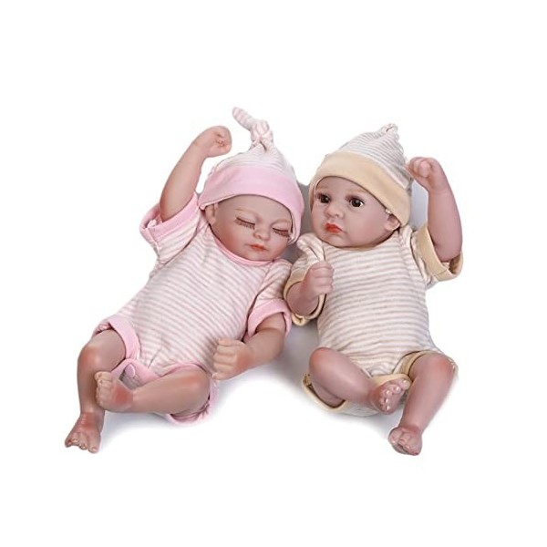 HLILY Poupée Bébé Reborn, Poupée Bébé Nouveau-Né Réaliste Faite À La Main Pour Les Enfants de 3 ans Et Plus, Jouets de Noël D
