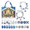 Lyneun Calendrier de lAvent pour enfants, ensemble de décoration de calendrier de lAvent - Bracelet à breloques - 24 bracel