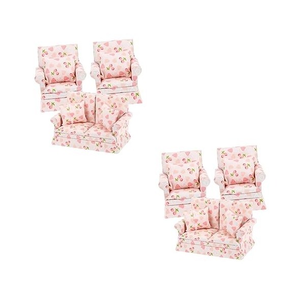 TOYANDONA 5 Ensembles Canapé De Maison De Poupée Causeuses Coussins Canapé Meubles Minuscules Mini Canapé Simple Fauteuil Mai