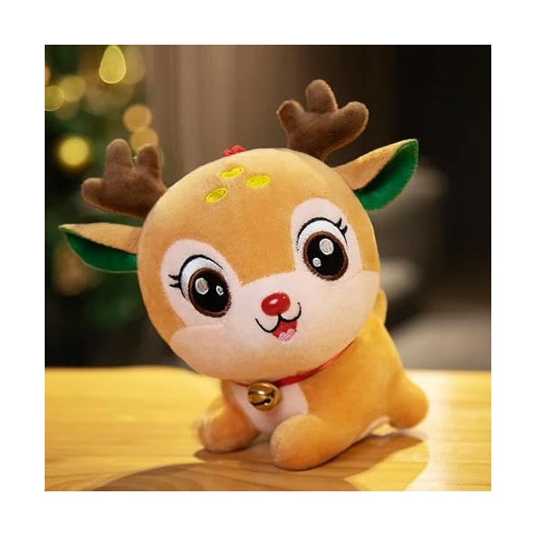 NOpinz Dessin Animé Père Noël Peluche Jouet Kawaii Elk Animal Oreiller Doux Poupées Cadeaux De Noël Décor pour Enfants Cadeau