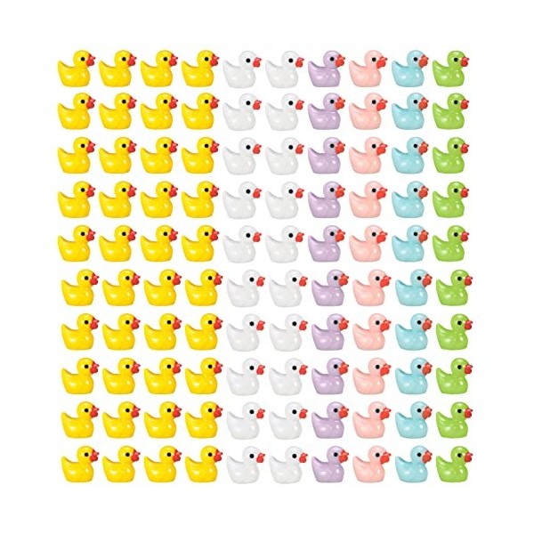 Firtink Lot de 100 mini canards en résine pour décoration dintérieur