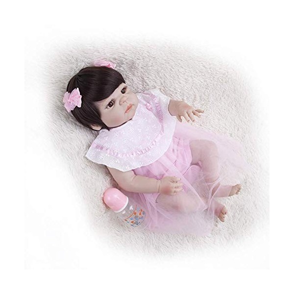 22" Fait à la Main Réaliste Reborn Baby Doll Doux Full Silicone Vinyl Toddler Dolls Tenue de Girafe pour Enfant Anniversaire 