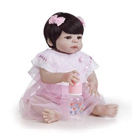 22" Fait à la Main Réaliste Reborn Baby Doll Doux Full Silicone Vinyl Toddler Dolls Tenue de Girafe pour Enfant Anniversaire 