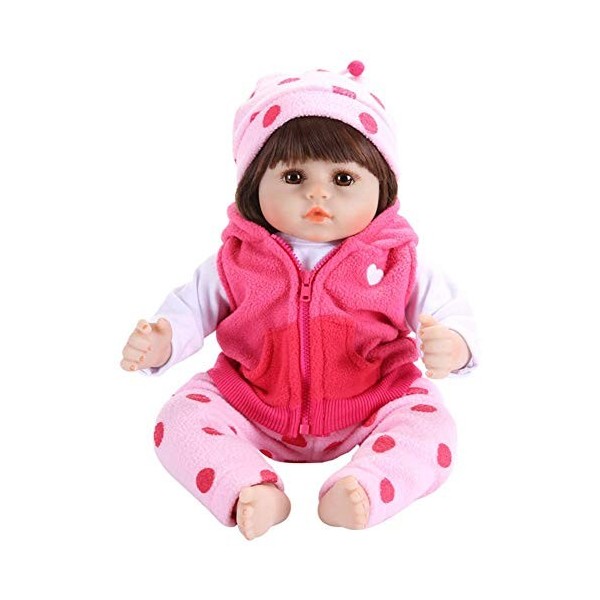 Reborn Baby Dolls, 19 Pouces Reborn Doll Simulation Jouets pour Enfants Corps Réaliste Les vêtements de poupée Peuvent être e