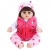 Reborn Baby Dolls, 19 Pouces Reborn Doll Simulation Jouets pour Enfants Corps Réaliste Les vêtements de poupée Peuvent être e