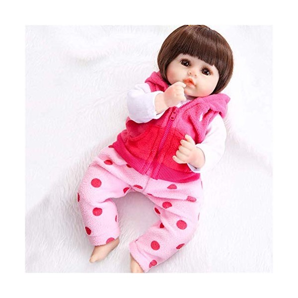 Reborn Baby Dolls, 19 Pouces Reborn Doll Simulation Jouets pour Enfants Corps Réaliste Les vêtements de poupée Peuvent être e