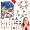 Sancuanyi Calendrier de lAvent de Noël 2023, kit de fabrication de bracelets à breloques, compte à rebours de Noël, ensemble