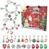 LAKSOL Calendrier de lAvent 2023, Kit Cadeau de Noël Jouet Fille et Enfant avec 22 Breloques et 2 Bracelets pour DIY Cadeau 