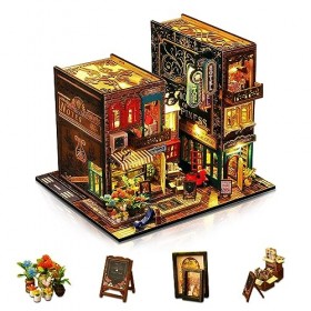 GuDoQi Scarborough Kit maison de poupée miniature à monter soi-même avec meubles à léchelle 1:24