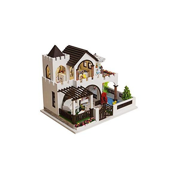 ERSD Maison de poupée en bois de bricolage, Dream Castle Cabin Architecturale fait main Modèle Villa Miniature Kits Maison mo