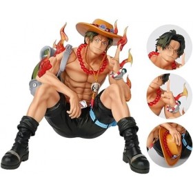 REOZIGN Ace Figure Les Pirates de Barbe Blanche Assis Pose Ace Statue 13 cm / 5,1 Pouces Poupée de Dessin Animé Anime Action 