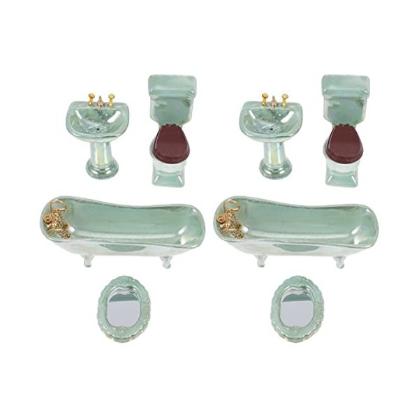 NUOBESTY 4 Ensembles Btahroom Maison/Famille Parure Toilette Modèle pour Meubles Fée Miniature Bain Enfant Jouet Accessoire M