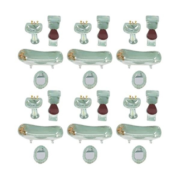 NUOBESTY 4 Ensembles Btahroom Maison/Famille Parure Toilette Modèle pour Meubles Fée Miniature Bain Enfant Jouet Accessoire M