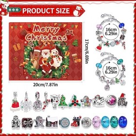 Cadeau Fille 5-13 Ans Jouet Fille Calendrier de lAvent de Noël Enfant Jouet Bijoux DIY Charms Bracelet Kit Fabrication Idée 