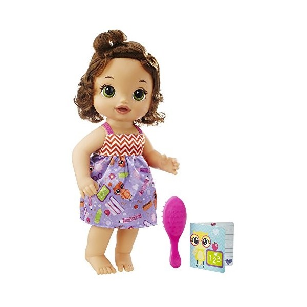 Baby Alive Prête à lécole : poupée à Cheveux Bruns, Robe sur Le thème de lécole, Accessoires de poupée Comprenant Un carnet