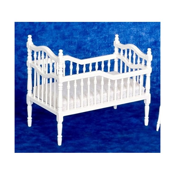 Maison de Poupées Miniature Crèche 1:12 Blanc Bois Victorien Bébé Ensemble Meubles