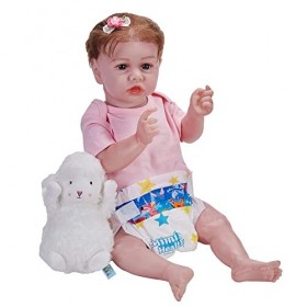 Poupées Reborn Réalistes pour Filles, 22 Pouces, Grand Bébé Reborn, Poupée en Vinyle Souple, Jouets Faits À La Main pour Enfa