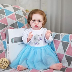 Reborn Bébé Poupées Fille 22 Pouces 58 Cm Réaliste en Silicone Souple Fait À La Main Nouveau-Né Reborn Bébés Garçon Et Fille 