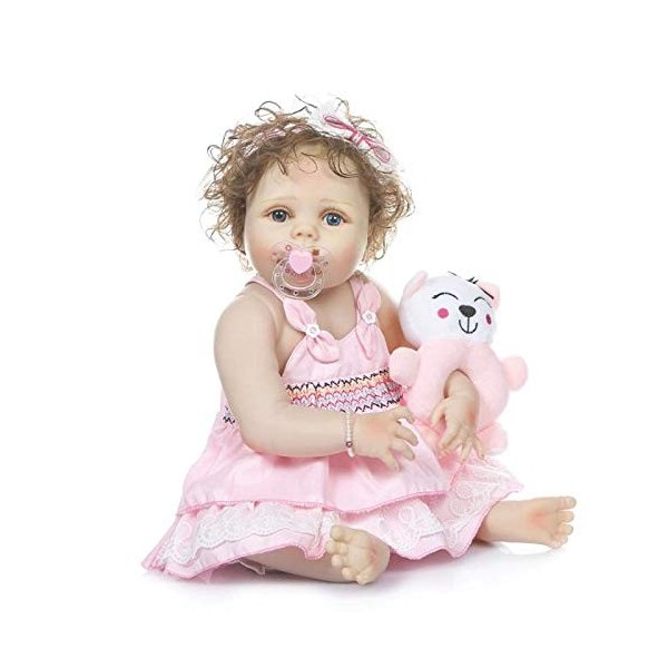 56Cm Simulation Baby Rebirth Doll Silicone Waterprood Jouet Compagnon De Natation Bébés Réalistes Reborn Silicone Nourrir Pou