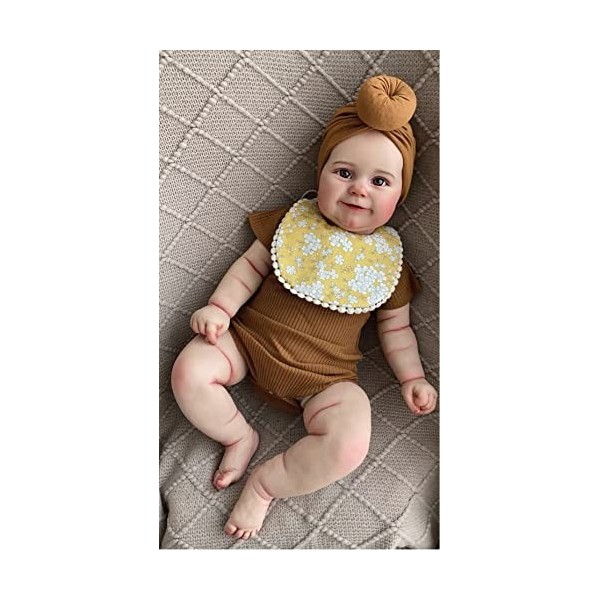 Reborn Toddlers Dolls Réaliste Bébé Poupée Fille 24 Pouces Real Life Silicone Reborn Baby Doll Membres Complets et Tête Nouve