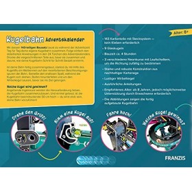 FRANZIS 67300 – Calendrier de lAvent en 24 jours pour son propre sphère à boule, kit de bricolage en carton avec 9 boules po