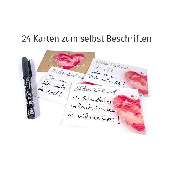 BeriluDesign Calendrier de lAvent avec inscription « Love » cœur rouge 