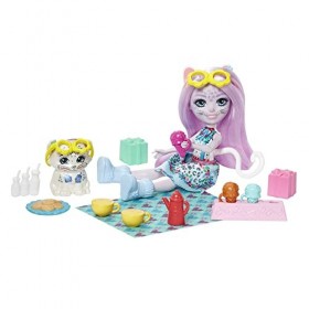 Enchantimals, Calendrier de l’Avent avec Poupées Sybill Léopard des Neiges et Figurine Flake et 24 accessoires surprises, Jou