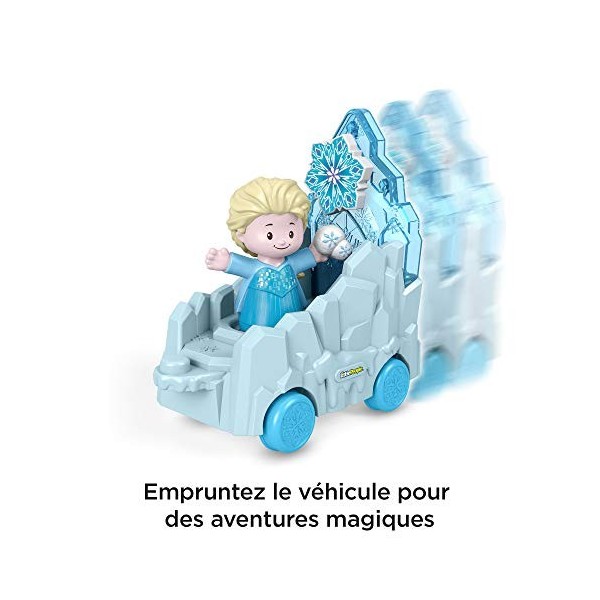 Fisher-Price Little People Disney La Reine des Neiges Défilé dElsa dans son char, une figurine et son traineau, jouet pour e