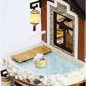 Miniature avec Des Meubles De Maison De Poupée, Kit DIY Dollhouse en Bois Équipé De Housses anti-Poussière pour Meubles Music