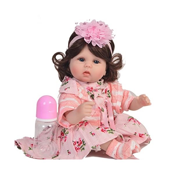 Poupées Reborn Poupée Bébé, Poupées Reborn Poupée Bébé 17" 42Cm Baby Dolls Silicone Souple Bébés Réalistes Qui A LAir Réel F