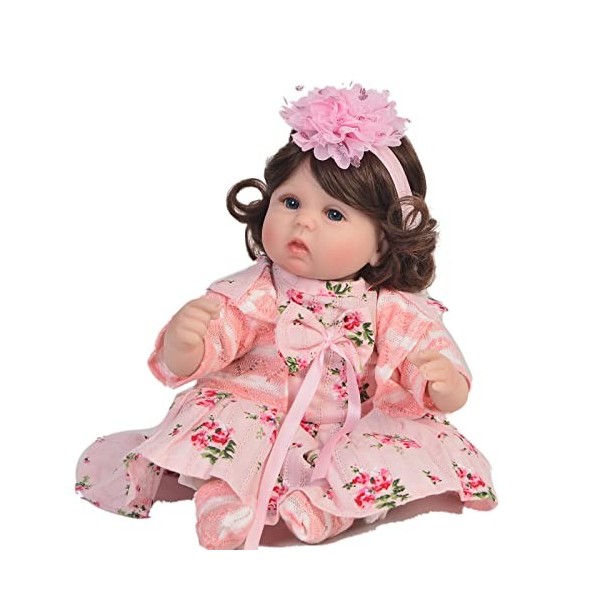 Poupées Reborn Poupée Bébé, Poupées Reborn Poupée Bébé 17" 42Cm Baby Dolls Silicone Souple Bébés Réalistes Qui A LAir Réel F