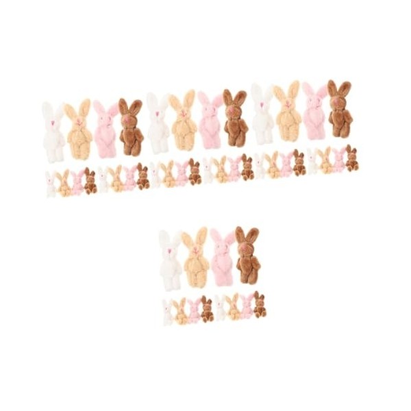 Totority 80 Pcs Poupée De Lapin Commune Poupée De Lapin Commune Poupée De Lapin Doux Lapin De Pâques en Peluche Porte-Clés La