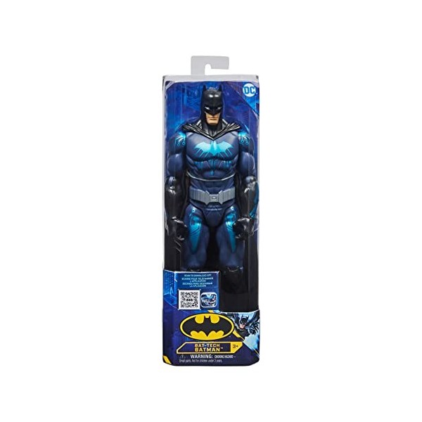 BATMAN Bleu Figurine Bat-Tech de 30,5 cm Costume Noir Jouets pour Enfants à partir de 3 Ans, 6062851