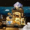 Kit de maison de poupée miniature avec accessoires de meubles Cadeau créatif pour les amoureux et amis mer Égée avec couver