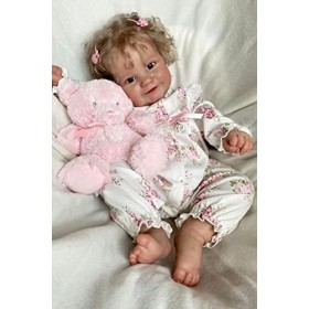 HAMIMI Reborn Bébé Poupées Corps en Silicone Souple 60 Cm 24 Pouces Poupée de Renaissance Réaliste Mignon Fait à La Main Réal