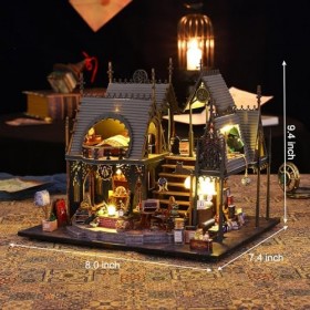 GuDoQi Kits de maison miniature à faire soi-même, kit de maison de poupée miniature avec meubles, kit de petite maison à léc