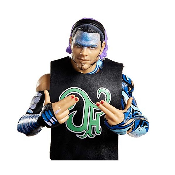 WWE Collection Élite figurine Deluxe articulée de catch, Jeff Hardy, visage réaliste et mains interchangeables, jouet pour en