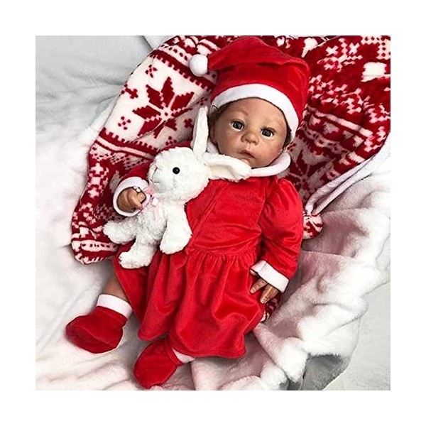 Reborn Baby Dolls Fille Lesté en Silicone Souple Corps Complet 18In Looks Réels Nouveau-Nés Tout-Petits Poupées Réalistes Yeu