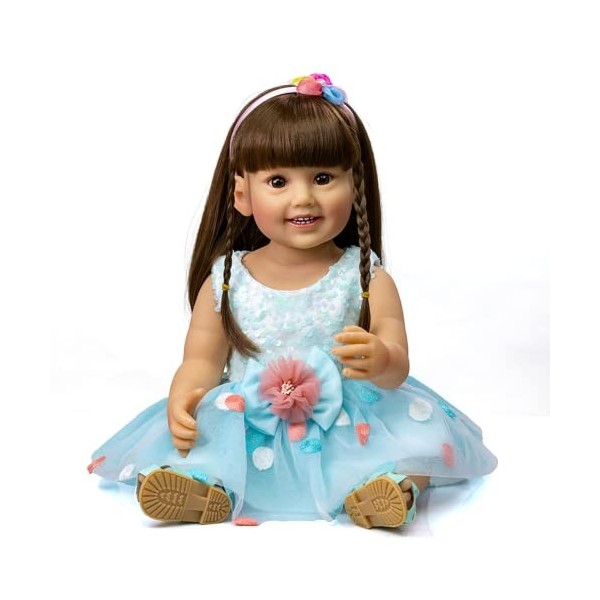 Poupée reborn en silicone souple pour nouveau-né, poupée réaliste faite main, cadeau idéal pour les amateurs de poupées, poupée souriante - France