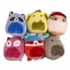 Lot de 6 mini poupées en peluche Squishmallows Cozy Squad Raton laveur Mammouth Dino 12,7 cm Little Ultrasoft officiel Kelly 