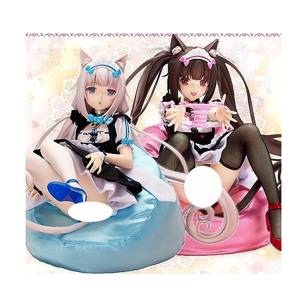 PelcoR Figurines Ecchi Anime - Noix de Coco & Azuki & Vanille & Chocola - PVC. / Chat Oreille Filles/Vêtements Amovibles/Poit