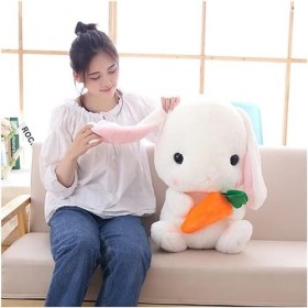 Peluches, Mignon Doux Lop Lapin en Peluche Jouet Rose en Peluche Lapin Poupée Graduation Anniversaire Noël Fille Cadeau Coul