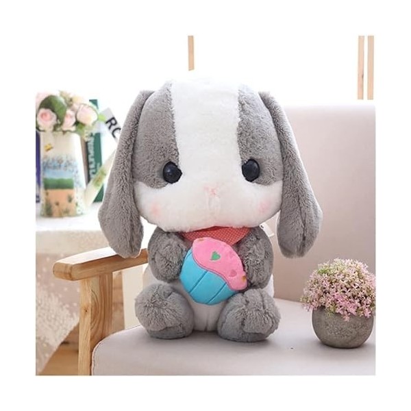 Peluches, Mignon Doux Lop Lapin en Peluche Jouet Rose en Peluche Lapin Poupée Graduation Anniversaire Noël Fille Cadeau Coul