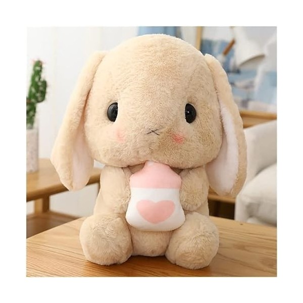 Peluches, Mignon Doux Lop Lapin en Peluche Jouet Rose en Peluche Lapin Poupée Graduation Anniversaire Noël Fille Cadeau Coul